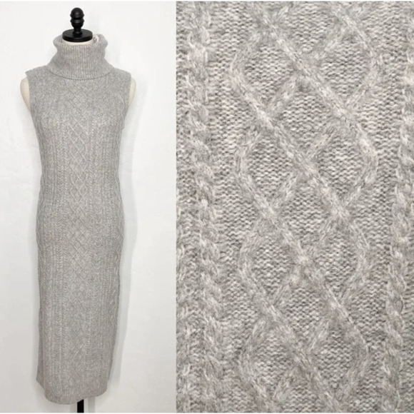 HOUSE of Harlow 1960 Sweater Dress Turtleneck Gray Size M - Picture 7 of 10